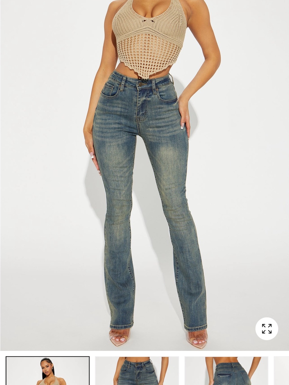 Fashion Nova Women's Straight-Leg Jeans in Faded Blue Denim